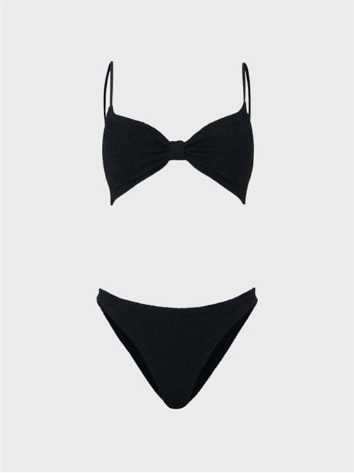 Alicia bikini with ruched bow top and spaghetti straps HUNZA G | ALICIA9